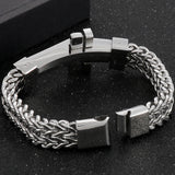 Mens Cross Bracelet Stainless Steel Link Wrist Jewelry