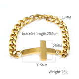 Cross Bracelet Cuban Chain Christian Jewelry Stainless Steel