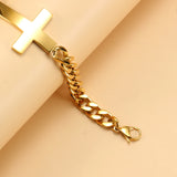 Cross Bracelet Cuban Chain Christian Jewelry Stainless Steel