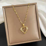 Cross Chain Personality Love Heart Pendant Necklace For Women