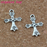 100Pcs Cross Charms Pendants 15x21mm DIY Jewelry Fit Bracelets Necklace Earrings