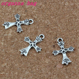 100Pcs Cross Charms Pendants 15x21mm DIY Jewelry Fit Bracelets Necklace Earrings