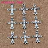 100Pcs Cross Charms Pendants 15x21mm DIY Jewelry Fit Bracelets Necklace Earrings