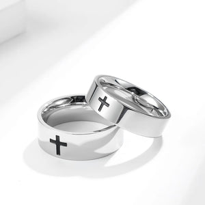 Stainless Steel Couple Rings Set 6mm 8mm Anniversary Gift