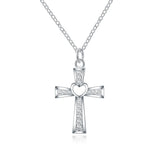 Cross Crystal Pendant 925 Silver Necklace Women Necklace Women Jewelry Gift