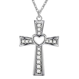 Cross Crystal Pendant 925 Silver Necklace Women Necklace Women Jewelry Gift