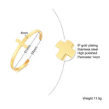 Cross Cuff Bracelet for Women Stackable Stainless Steel Open Cuff Bangle