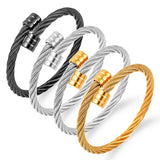 Cross Cuff Charm Bracelet Stainless Steel Punk Jewelry