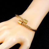 Cross Cuff Charm Bracelet Stainless Steel Punk Jewelry