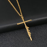 Custom Name Pendant Zirconia Stone Stainless Steel Letter Necklace