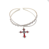 Double Crystal Collar Necklace Romantic Pendant Necklace For Women