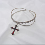 Double Crystal Collar Necklace Romantic Pendant Necklace For Women