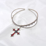 Double Crystal Collar Necklace Romantic Pendant Necklace For Women