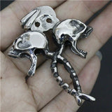 Double Skull Pendant Stainless Steel Pendant for Men