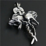 Double Skull Pendant Stainless Steel Pendant for Men