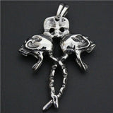 Double Skull Pendant Stainless Steel Pendant for Men