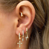 Lightning Cross Zircon Drop Earrings for Women