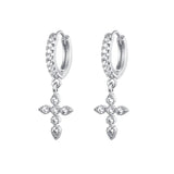Lightning Cross Zircon Drop Earrings for Women
