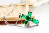 Emerald Pendant Sterling Silver Necklace Peridot Turquoise Jewelry