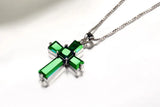 Emerald Pendant Sterling Silver Necklace Peridot Turquoise Jewelry