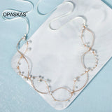 Golden Pearl Rhinestone Headband Wedding Hair Accessory