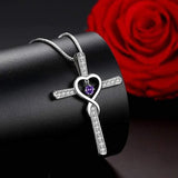 Zircon Heart Birthstone Necklace 925 Silver Pendant