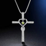 Zircon Heart Birthstone Necklace 925 Silver Pendant
