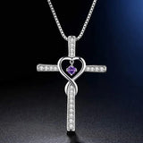Zircon Heart Birthstone Necklace 925 Silver Pendant