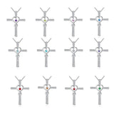 Zircon Heart Birthstone Necklace 925 Silver Pendant