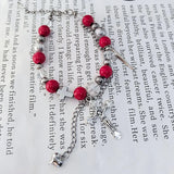 Fairy Core Red Glass Beaded Bracelet