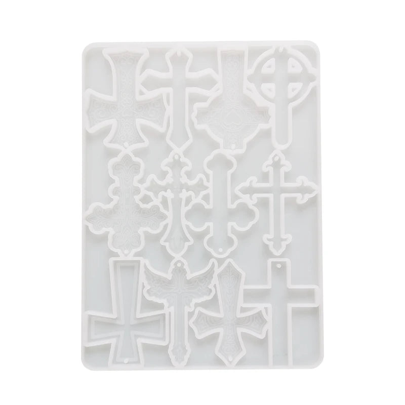 Cross Keychain Silicone Mold Epoxy Resin DIY Craft R7RF