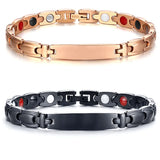 Stainless Steel Magnetic Bracelet Rose Colour ID Couples Jewelry