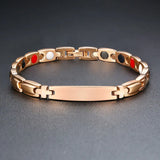 Stainless Steel Magnetic Bracelet Rose Colour ID Couples Jewelry