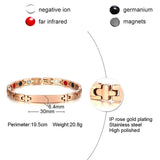 Stainless Steel Magnetic Bracelet Rose Colour ID Couples Jewelry