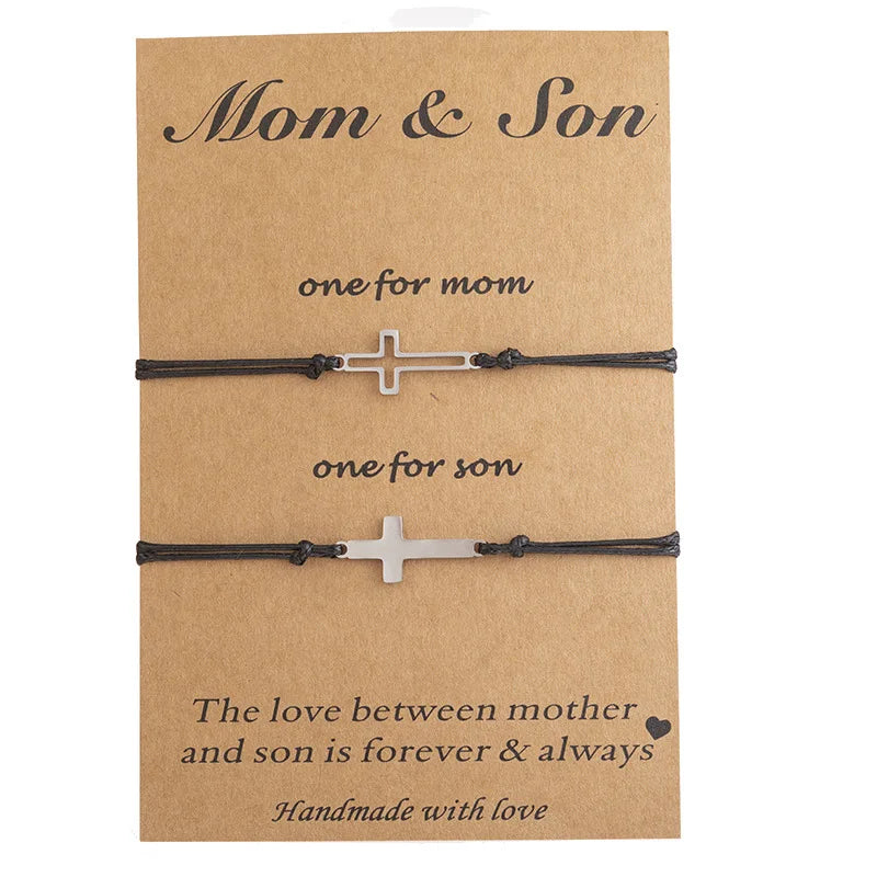 Family Bracelets Set Matching Dad Mom Son Daughter Jewelry