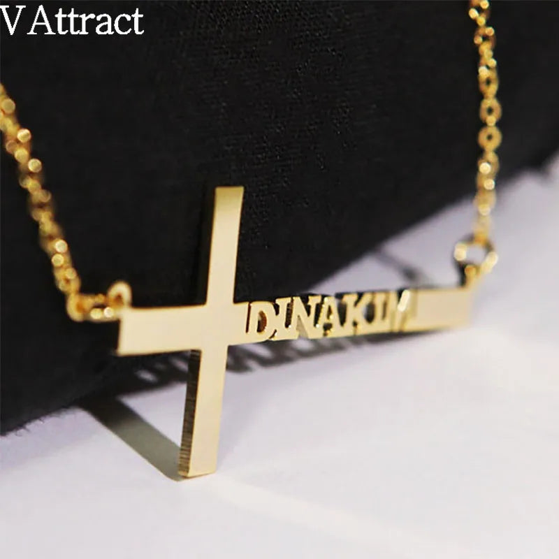 Custom Name Choker Necklace Stainless Steel Men's Gothic Jewelry