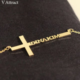 Custom Name Choker Necklace Stainless Steel Men's Gothic Jewelry