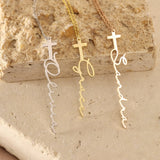Personalized Cross Name Necklace for Baptism Gift