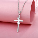 Cross Necklace 925 Sterling Silver Infinity Zircon Pendant Religious Jewelry