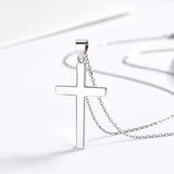 Men's Silver Cross Necklace Hiphop Gothic Style Pendant Gift