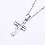 Men's Silver Cross Necklace Hiphop Gothic Style Pendant Gift