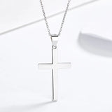 Men's Silver Cross Necklace Hiphop Gothic Style Pendant Gift