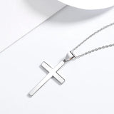 Men's Silver Cross Necklace Hiphop Gothic Style Pendant Gift