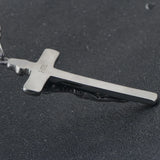 Cross Necklace Crucifix Jesus Pendant Stainless Steel Men Chain