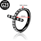 Cross Nose Ring Piercing Titanium Body Jewelry Sexy Circular
