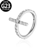 Cross Nose Ring Piercing Titanium Body Jewelry Sexy Circular