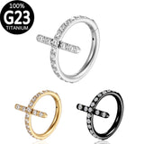 Cross Nose Ring Piercing Titanium Body Jewelry Sexy Circular