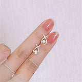 Zircon Inlaid Pearl Earrings Women
