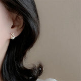 Zircon Inlaid Pearl Earrings Women