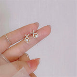 Zircon Inlaid Pearl Earrings Women